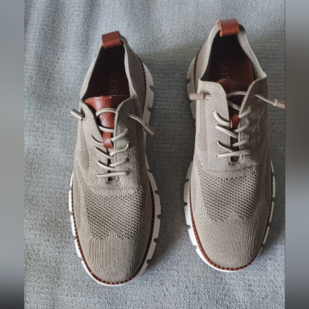 Leisure Green Breathable Lace-up Men's Shoes Sz-46/US 12-12.5